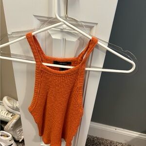 Forever 21 Orange Ribbed Sleeveless Tank Top